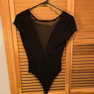 Black Mesh Short Sleeve BodySuit
